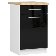 AKORD Furniture Factory OLIVIA Alsó Konyhaszekrény munkalappal P85_50 - fényes fekete bútor