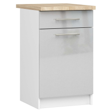 AKORD Furniture Factory OLIVIA Alsó Konyhaszekrény munkalappal P85_50 - fényes szürke bútor