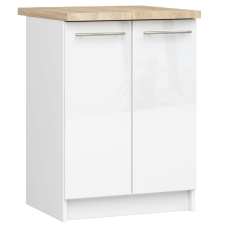 AKORD Furniture Factory OLIVIA Alsó Konyhaszekrény munkalappal P85_60 - fényes fehér bútor