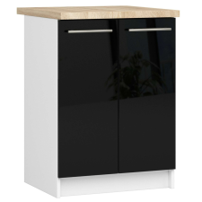 AKORD Furniture Factory OLIVIA Alsó Konyhaszekrény munkalappal P85_60 - fényes fekete bútor