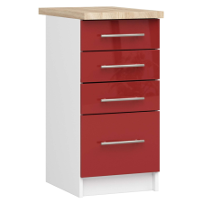 AKORD Furniture Factory OLIVIA Fiókos Konyhaszekrény munkalappal P85_40 - fényes piros bútor