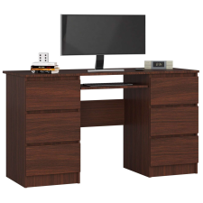 AKORD Furniture Factory Számítógépasztal, 6 fiókkal P77_133 - wenge íróasztal