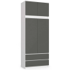 AKORD Furniture Factory Szekrény Felső Résszel S90 2a 2f Clp Fehér / Szürke