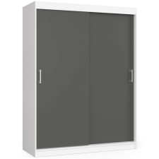 AKORD Furniture Factory Tolóajtós gardróbszekrény P200_150 - fehér/szürke bútor