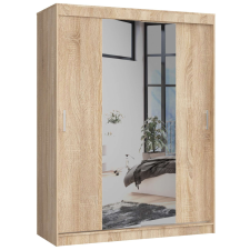 AKORD Furniture Factory Tolóajtós gardróbszekrény tükörrel P200_150 - sonoma bútor