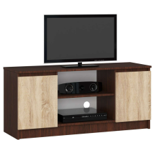 AKORD Furniture Factory Tv Szekrény 120 cm 2a 1p Wenge / Sonoma bútor