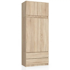 Akord Furniture Gardróbszekrény fiókkal + kiegészítő felső szekrény - Akord Furniture S90 - sonoma tölgy (165434) bútor
