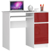 Akord Furniture Íróasztal - Akord Furniture - 90 cm - fehér / magasfényű bordó