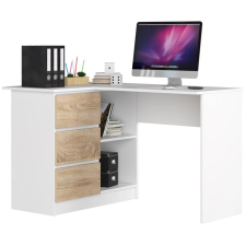 Akord Furniture Sarok íróasztal - Akord Furniture - 124 cm - fehér / sonoma tölgy (bal) íróasztal