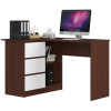Akord Furniture Sarok íróasztal - Akord Furniture - 124 cm - wenge / fehér (bal)