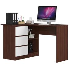 Akord Furniture Sarok íróasztal - Akord Furniture - 124 cm - wenge / fehér (bal) íróasztal