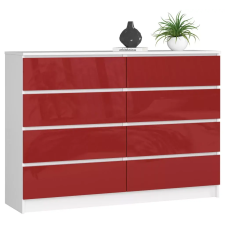  AKORD K140 Modern Magasfényű Piros Komód 8 Fiókkal bútor