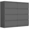Akord Komód 8 fiókos 120 cm R120-S8 - antracit