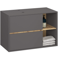 Akord VAMI W90 Fürdőszobai Mosdószekrény Grafitszürke Matt Artisan Tölgy fürdőszoba bútor