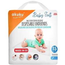 AKUKU Egyszer használatos betét Baby Soft 40 × 60 cm, 15 db pelenkázó matrac