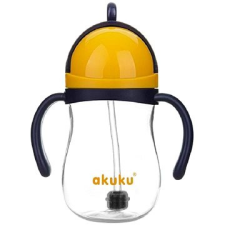 AKUKU Mágikus kulacs szívószállal és súllyal, sárga, 280 ml babaétkészlet