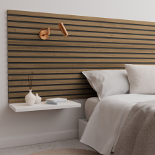  Akusztikus panel falburkolat tölgy középbarna akusztikus filcen 240 cm dekorburkolat
