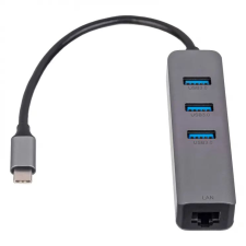 Akyga AK-AD-66 USB type C - USB 3.0 3-port + Ethernet hub (AK-AD-66) laptop kellék