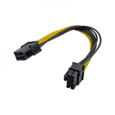 Akyga PCIe 6pin anya / 8pin (6+2) apa átalakító kábel - AK-CA-07 kábel és adapter