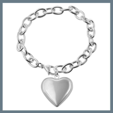  Akzent láncos karkötő 20cm, rozsdamentes acélból, szív medállal 5030521 karkötő