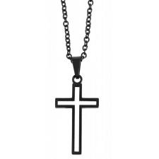  Akzent márkájú acél nyaklánc kereszt medállal, 43+5 cm nyaklánc