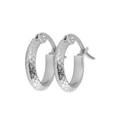  Akzent – Női nemesacél karika fülbevaló (ezüst színű, 10 mm) fülbevaló