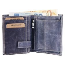 Akzent pénztárca valódi kecskebőrből, 12x9 cm, kék pénztárca