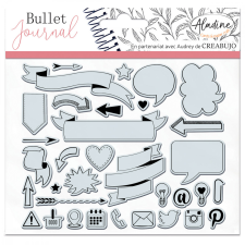 Aladine Szilikonbélyegző - Banners &amp; Icons - Bullet Journal Clear Stamps (1 csomag) bélyegző