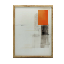 ALAKJÁTÉK SZÜRKE ÉS NARANCS FESTMÉNYBEN VÁSZON 50x70 CM grafika, keretezett kép