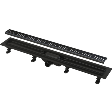 Alcaplast Zuhanyfolyóka, 650mm, matt fekete, Simple, APZ10BLACK, AlcaPlast építőanyag