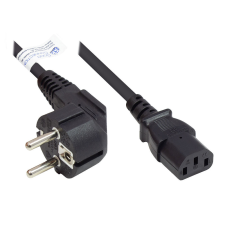 Alcasa P0130-S025 Fekete 2,5 M CEE7/7 IEC C13 kábel és adapter