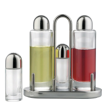 Alessi 5070 Üveg Fűszertartó készlet 4 részes - Átlátszó / Ezüst (5070) konyhai eszköz