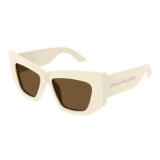 Alexander McQueen AM0448S-004 SHINY IVORY BROWN napszemüveg