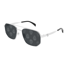 Alexander McQueen AM0458S-004 SHINY SILVER MIRROR GREY napszemüveg