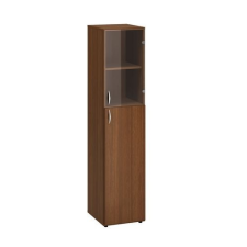 Alfa Office Alfa 500 magas, keskeny szekrény, 178 x 40 x 47 cm, kombinált ajtóval - jobbos kivitel, dió mintázat% bútor