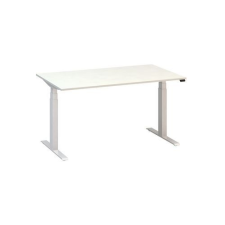 Alfa Office Alfa Up állítható magasságú irodai asztal fehér lábazattal, 140 x 80 x 61,5-127,5 cm, fehér mintázat% irodabútor