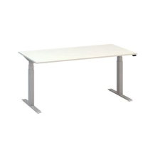 Alfa Office Alfa Up állítható magasságú irodai asztal szürke lábazattal, 160 x 80 x 61,5-127,5 cm, fehér mintázat% irodabútor