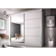 Alfaomega Firenze183 M35 magasfényű ajtó, matt vázas gardróbszekrény fehér-fehér bútor