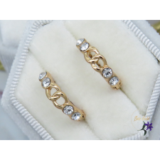  Alica antiallergén fehér kristályköves fülbevaló-18K fülbevaló