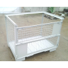 Aligvárom Rácsos tároló konténer fém aljzat DIN 15155 szabvány szerint, EUR raklap méret belül 800x1200x800 mm 1500 kg Gitterbox, GiBo
