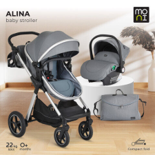 ALINA 2IN1 babakocsi SZETT átalakítható babakocsi+autós hordozó TITANIUM SZÜRKE babakocsi