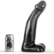  ALL BLACK - REALISZTIKUS FEKETE ÖKÖLVÍVÓ DILDÓ 29 CM vibrátorok