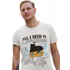  All I need is Video Games and my Cat - Férfi Póló
