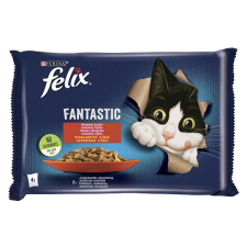 Állateledel alutasakos FELIX Fantastic macskáknak marha-csirke aszpikban 4x85g macskaeledel