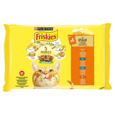 Állateledel alutasakos PURINA Friskies macskáknak csirke-kacsa-lazac-pulyka 4x85g macskaeledel