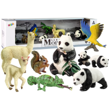  Állatfigurák készlet papagáj és panda játékfigura