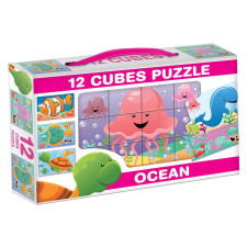  Állatok 12 darabos mesekocka - többféle (05581) puzzle, kirakós