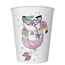 Állatos Cat Vibes papír pohár 8 db-os 250 ml party kellék