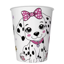 Állatos Charming Puppy papír pohár 8 db-os 250 ml party kellék