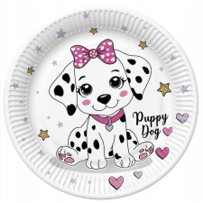 Állatos Charming Puppy papírtányér 8 db-os 22,7 cm party kellék